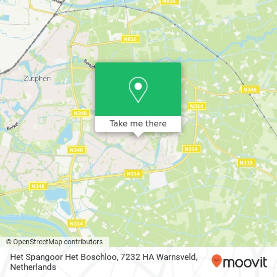 Het Spangoor Het Boschloo, 7232 HA Warnsveld map