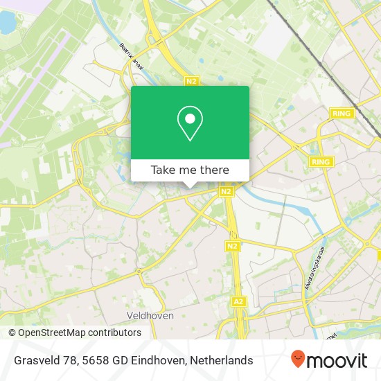 Grasveld 78, 5658 GD Eindhoven Karte