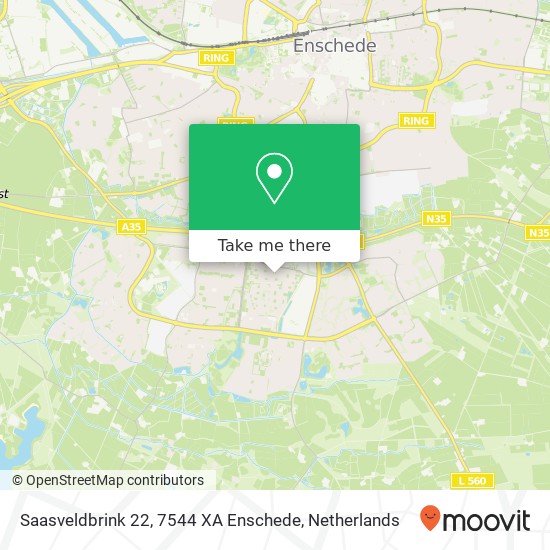 Saasveldbrink 22, 7544 XA Enschede Karte