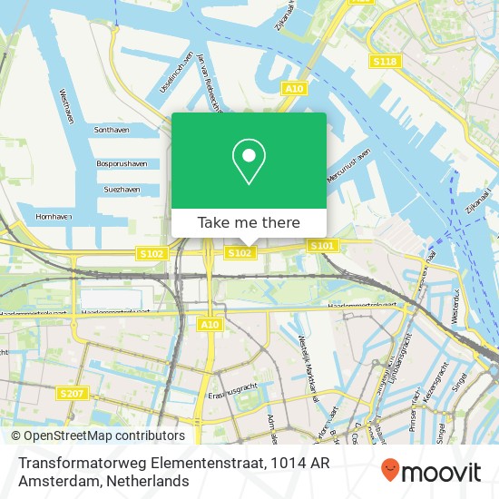 Transformatorweg Elementenstraat, 1014 AR Amsterdam map