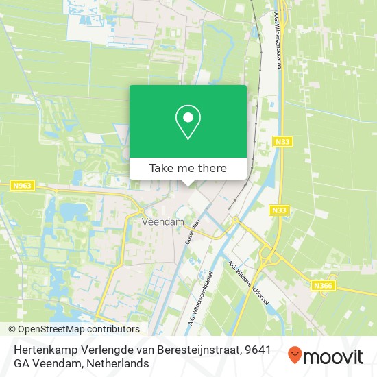 Hertenkamp Verlengde van Beresteijnstraat, 9641 GA Veendam Karte