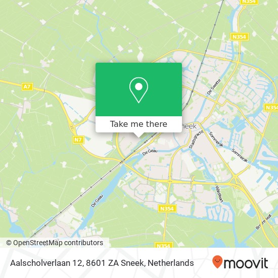 Aalscholverlaan 12, 8601 ZA Sneek Karte