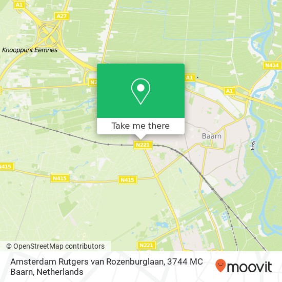 Amsterdam Rutgers van Rozenburglaan, 3744 MC Baarn map