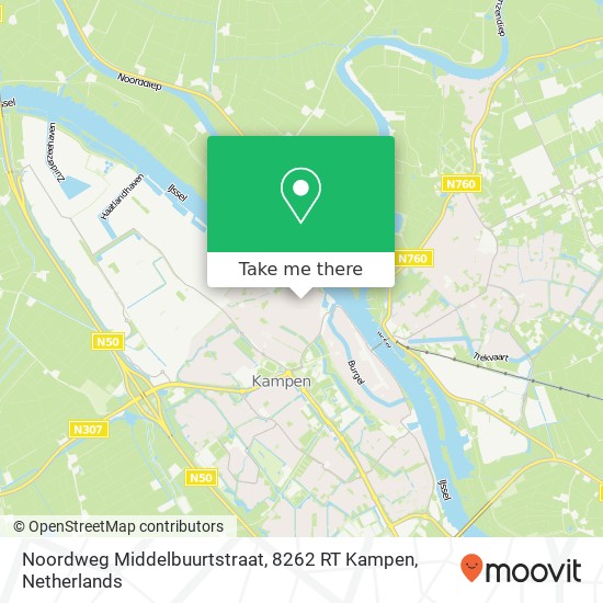 Noordweg Middelbuurtstraat, 8262 RT Kampen Karte