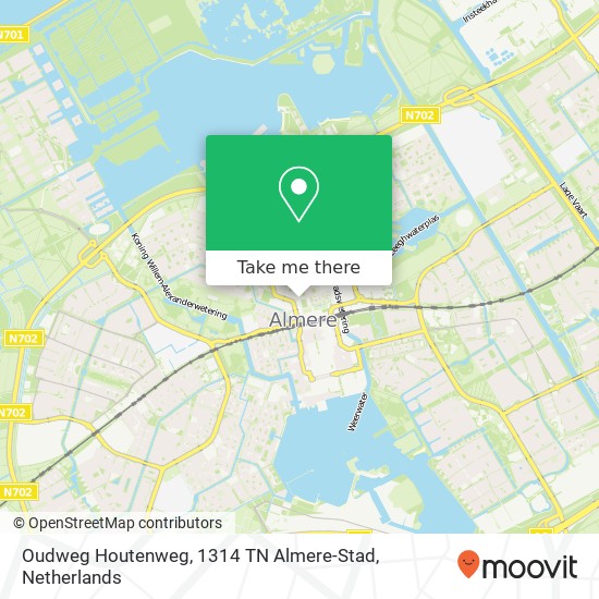 Oudweg Houtenweg, 1314 TN Almere-Stad Karte