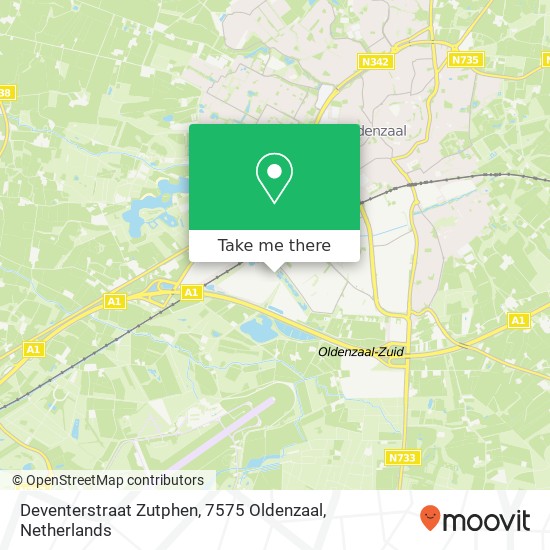 Deventerstraat Zutphen, 7575 Oldenzaal map