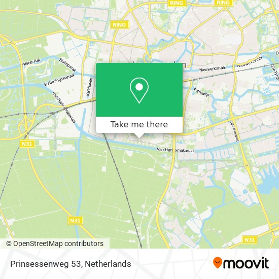 Prinsessenweg 53 map