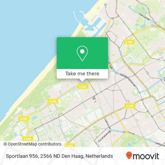 Sportlaan 956, 2566 ND Den Haag Karte