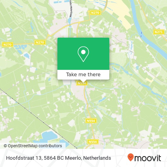 Hoofdstraat 13, 5864 BC Meerlo Karte