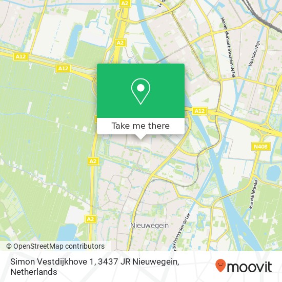 Simon Vestdijkhove 1, 3437 JR Nieuwegein map