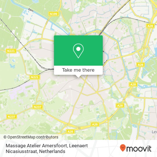 Massage Atelier Amersfoort, Leenaert Nicasiusstraat map