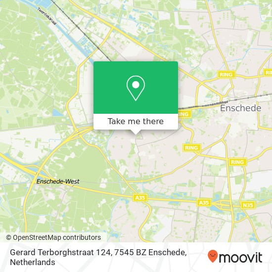 Gerard Terborghstraat 124, 7545 BZ Enschede map
