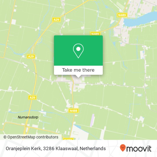 Oranjeplein Kerk, 3286 Klaaswaal Karte