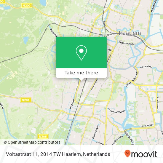 Voltastraat 11, 2014 TW Haarlem Karte
