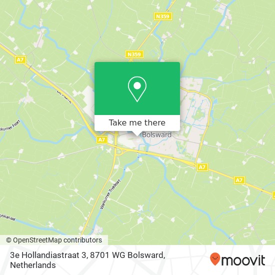 3e Hollandiastraat 3, 8701 WG Bolsward Karte
