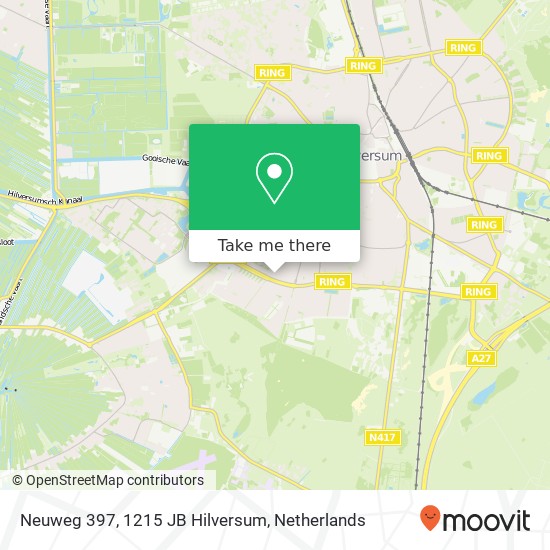 Neuweg 397, 1215 JB Hilversum Karte