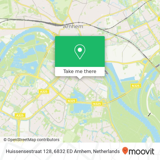 Huissensestraat 128, 6832 ED Arnhem map