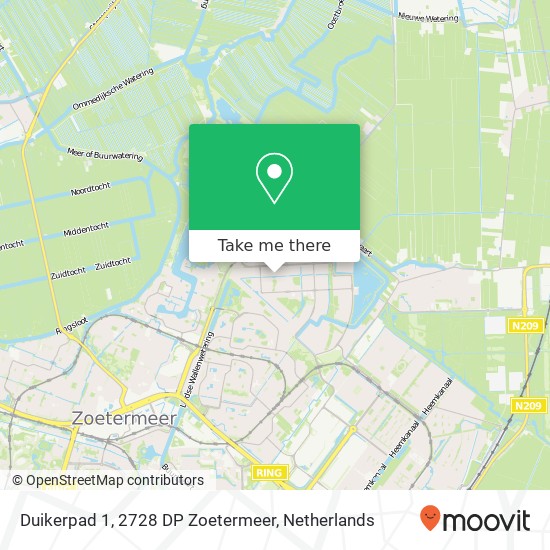 Duikerpad 1, 2728 DP Zoetermeer map