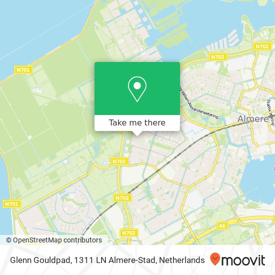 Glenn Gouldpad, 1311 LN Almere-Stad Karte