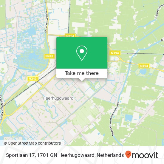 Sportlaan 17, 1701 GN Heerhugowaard Karte