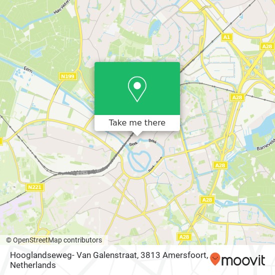 Hooglandseweg- Van Galenstraat, 3813 Amersfoort map