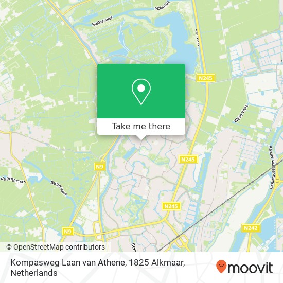 Kompasweg Laan van Athene, 1825 Alkmaar map