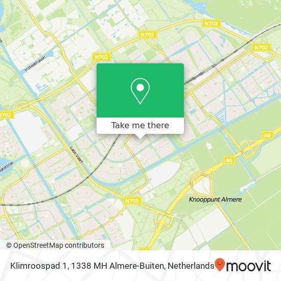 Klimroospad 1, 1338 MH Almere-Buiten Karte