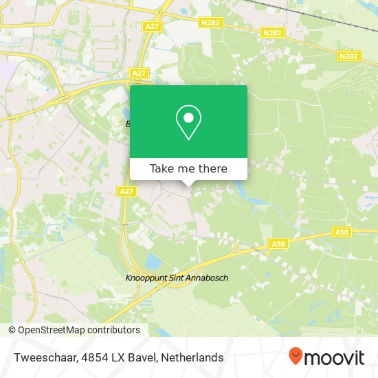 Tweeschaar, 4854 LX Bavel map