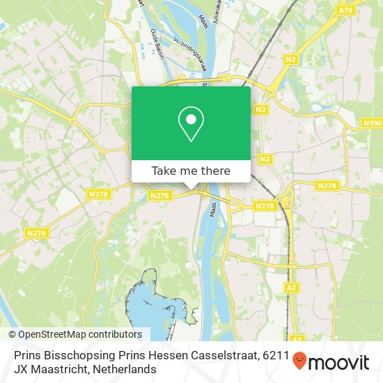 Prins Bisschopsing Prins Hessen Casselstraat, 6211 JX Maastricht map