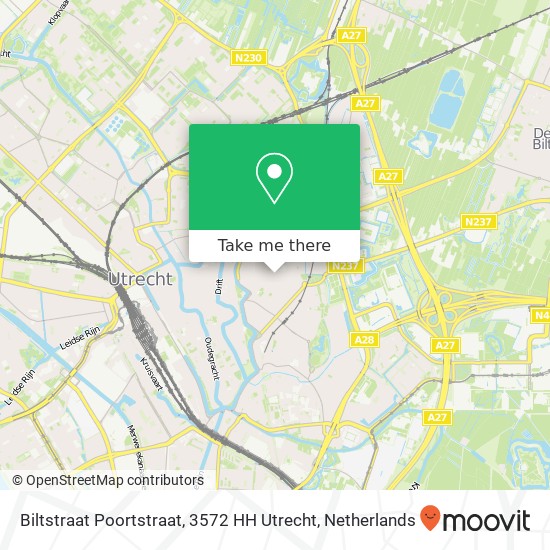 Biltstraat Poortstraat, 3572 HH Utrecht map