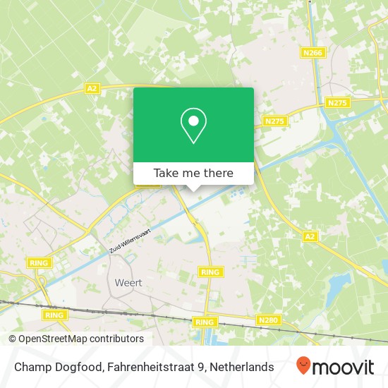 Champ Dogfood, Fahrenheitstraat 9 map