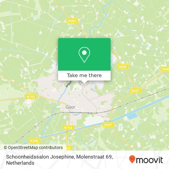 Schoonheidssalon Josephine, Molenstraat 69 map