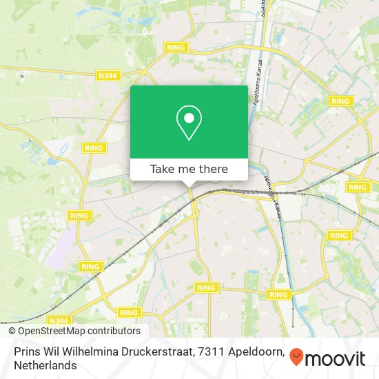 Prins Wil Wilhelmina Druckerstraat, 7311 Apeldoorn Karte