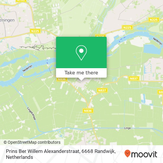 Prins Ber Willem Alexanderstraat, 6668 Randwijk map