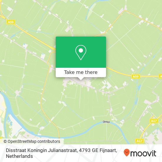 Disstraat Koningin Julianastraat, 4793 GE Fijnaart map