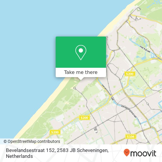 Bevelandsestraat 152, 2583 JB Scheveningen Karte