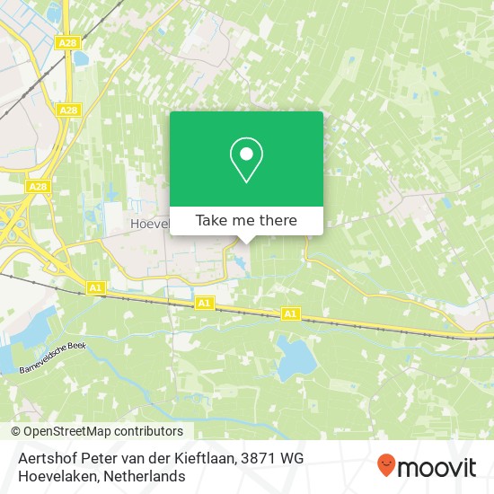 Aertshof Peter van der Kieftlaan, 3871 WG Hoevelaken map