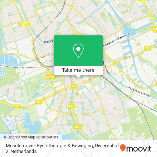 Musclemove - Fysiotherapie & Beweging, Rivierenhof 2 Karte