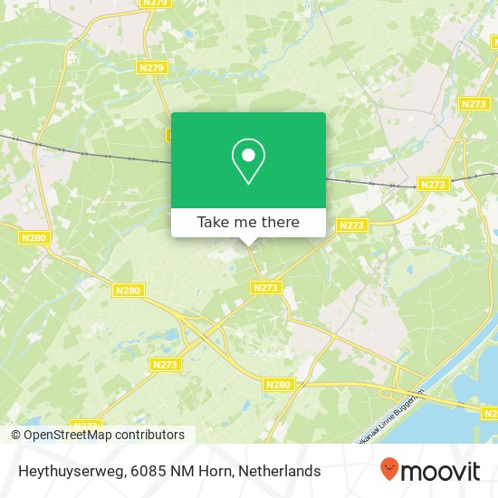 Heythuyserweg, 6085 NM Horn Karte