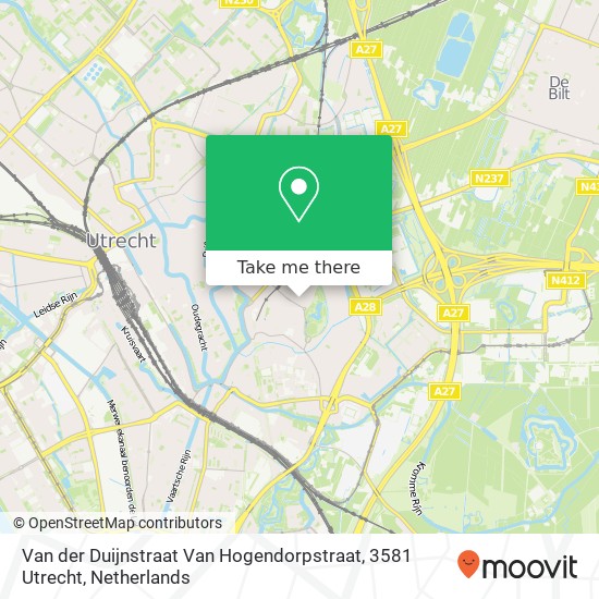 Van der Duijnstraat Van Hogendorpstraat, 3581 Utrecht map