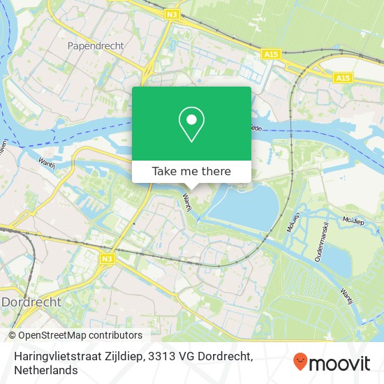 Haringvlietstraat Zijldiep, 3313 VG Dordrecht map