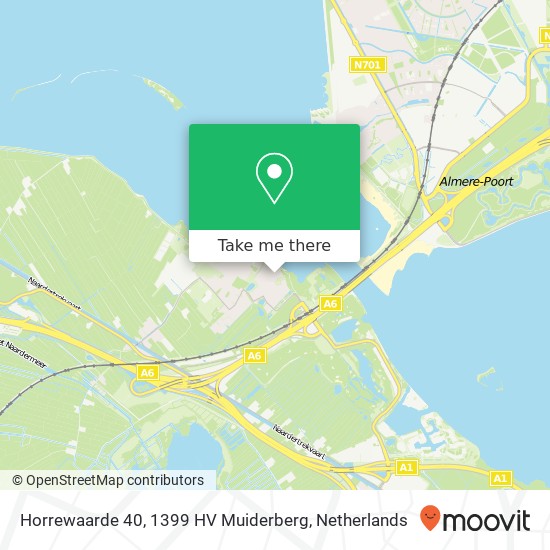 Horrewaarde 40, 1399 HV Muiderberg map