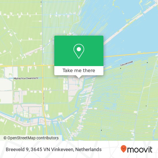 Breeveld 9, 3645 VN Vinkeveen map