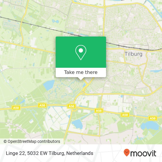Linge 22, 5032 EW Tilburg map