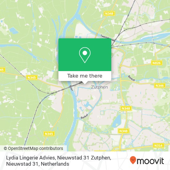 Lydia Lingerie Advies, Nieuwstad 31 Zutphen, Nieuwstad 31 map