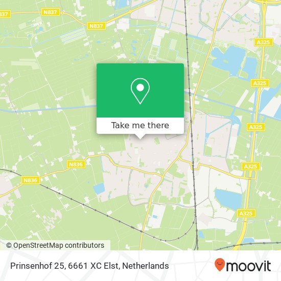 Prinsenhof 25, 6661 XC Elst Karte