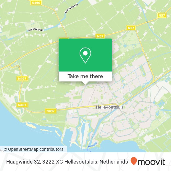 Haagwinde 32, 3222 XG Hellevoetsluis Karte