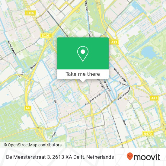 De Meesterstraat 3, 2613 XA Delft Karte