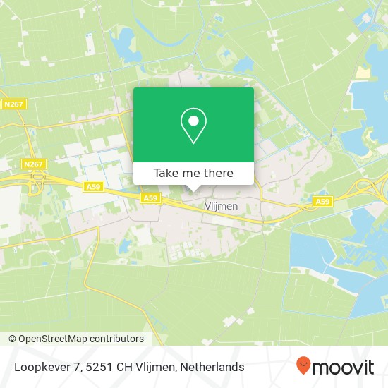 Loopkever 7, 5251 CH Vlijmen map