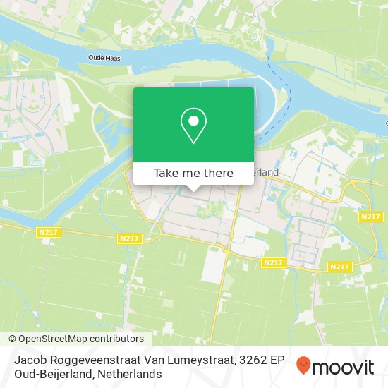 Jacob Roggeveenstraat Van Lumeystraat, 3262 EP Oud-Beijerland map